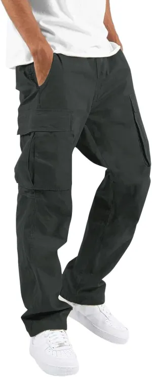 Big and Tall Cargo Pants for Men Men's Pleated Cargo Pants Relaxed Fit Chino Jeans for Men Relaxed Fit Mens Comfortable Pants Mens Casual Dress Pants Men's Khaki Pants Cargo