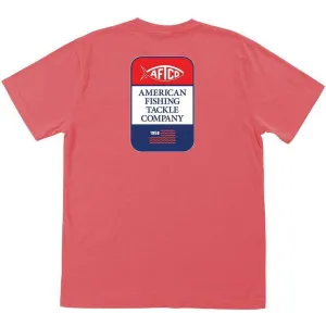 Big Blue Pocket Tee Shirt in Vintage Sunset Red by AFTCO