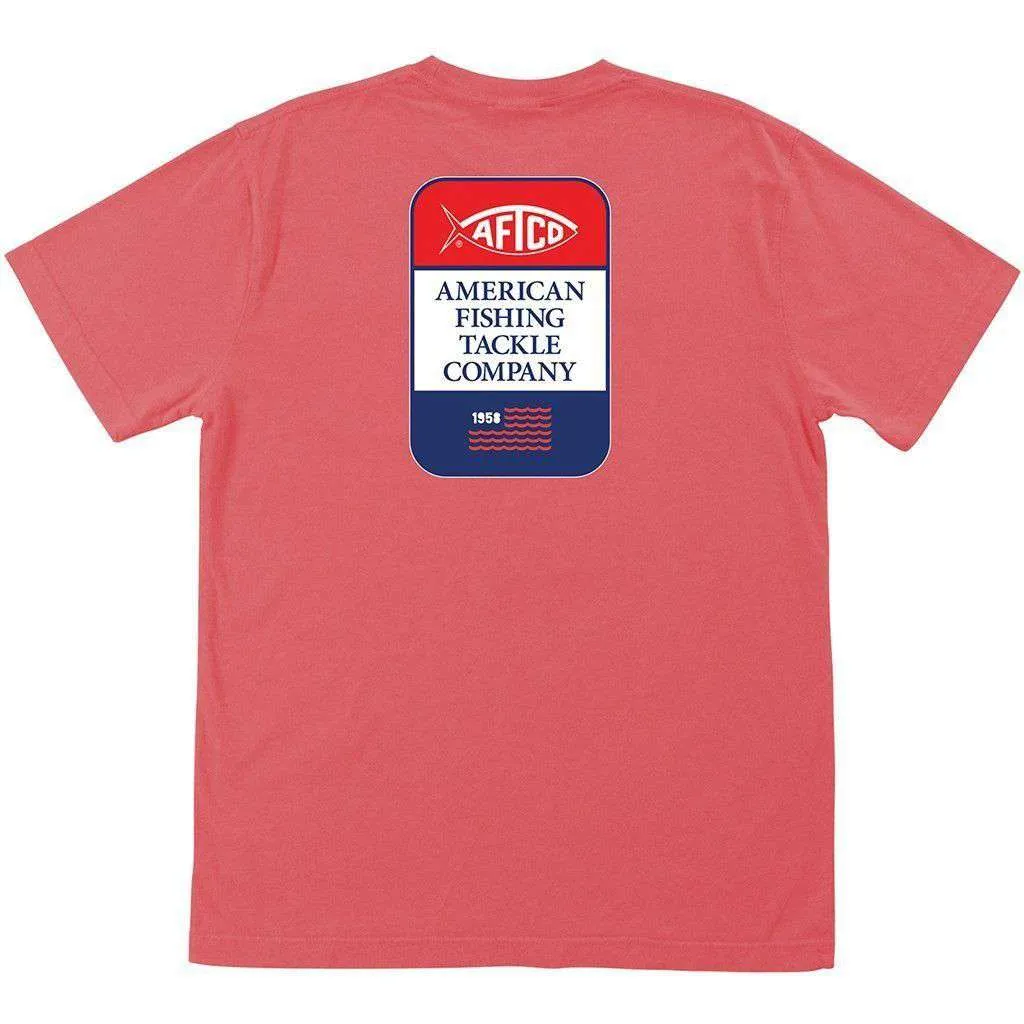 Big Blue Pocket Tee Shirt in Vintage Sunset Red by AFTCO