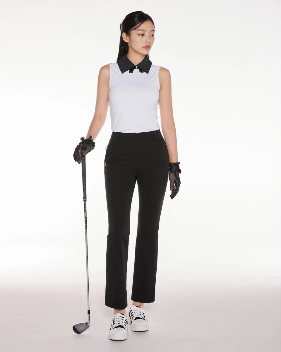 Big collar ribbon sleeveless t-shirt- White LayeredStyling Zero Waste Cut Pattern