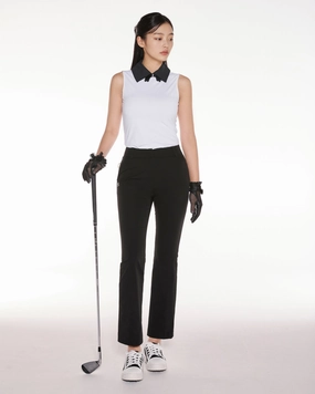 Big collar ribbon sleeveless t-shirt- White LayeredStyling Zero Waste Cut Pattern