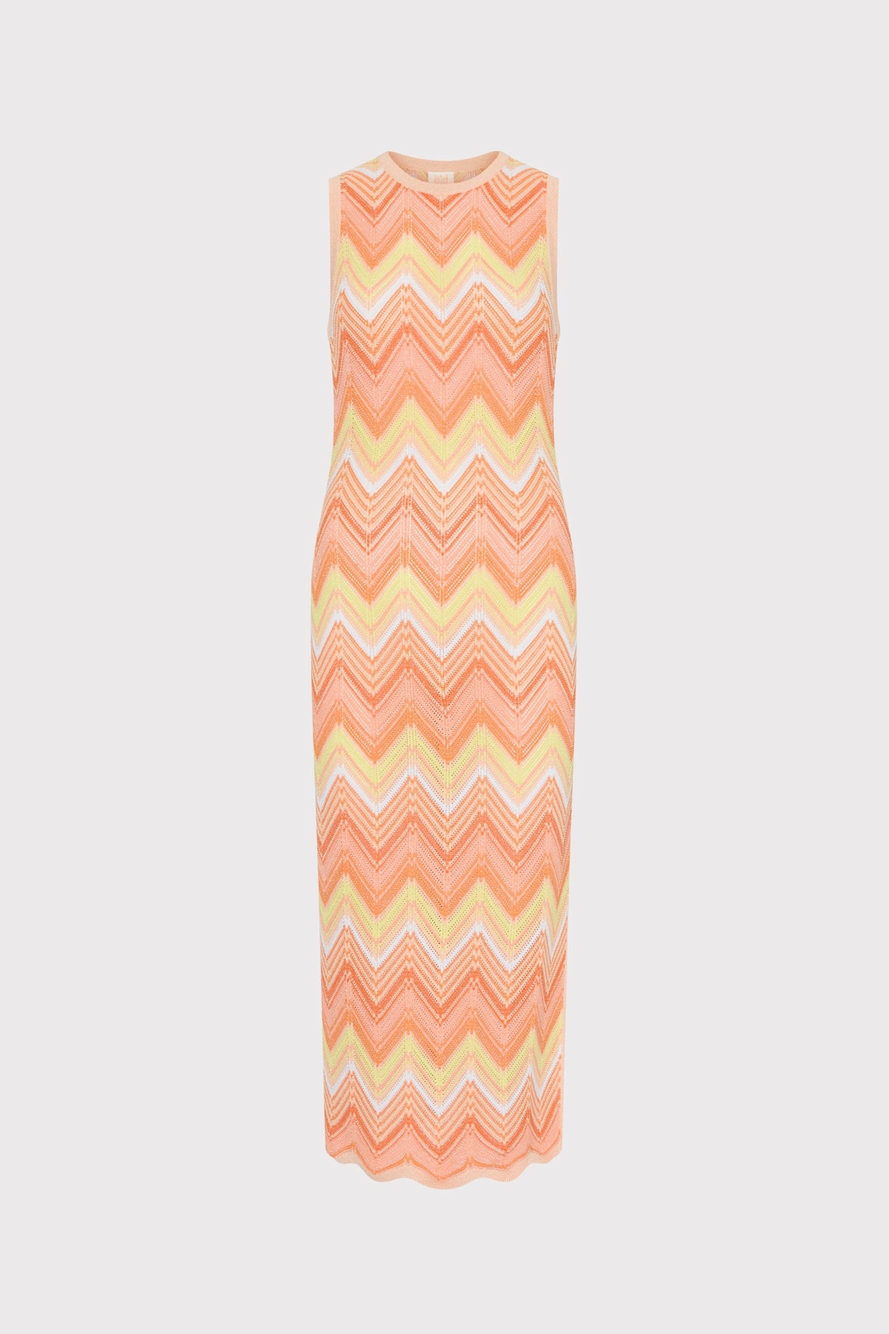 Multi Zig Zag Sleeveless Midi Dress Quick Dry Weaving
