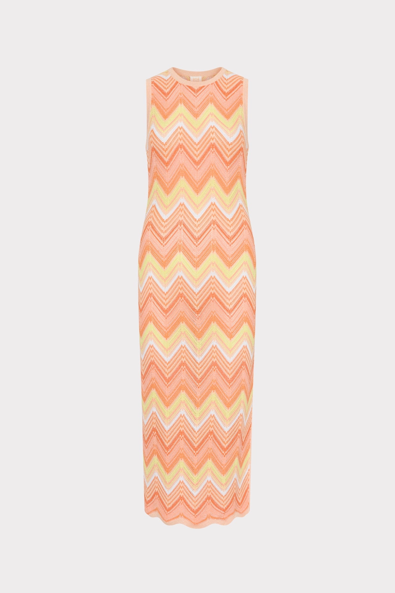 Multi Zig Zag Sleeveless Midi Dress Relaxed Trend