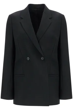 black double-breasted loose blazer 234 WRZ875 FB0026 BLACK