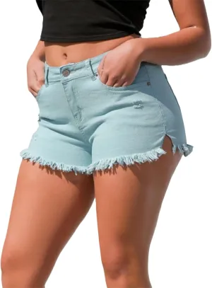 Black Jean Shorts for Women High Waisted Denim Shorts Stretchy Distressed Frayed Hem Summer Cutoffs y2k Shorts