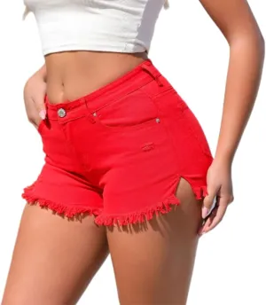 Black Jean Shorts for Women High Waisted Denim Shorts Stretchy Distressed Frayed Hem Summer Cutoffs y2k Shorts