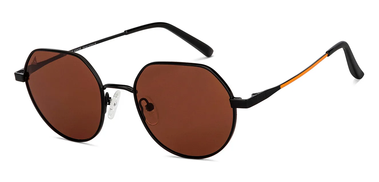 Black Round Full Rim Unisex Sunglasses by Vincent Chase Polarized-151370