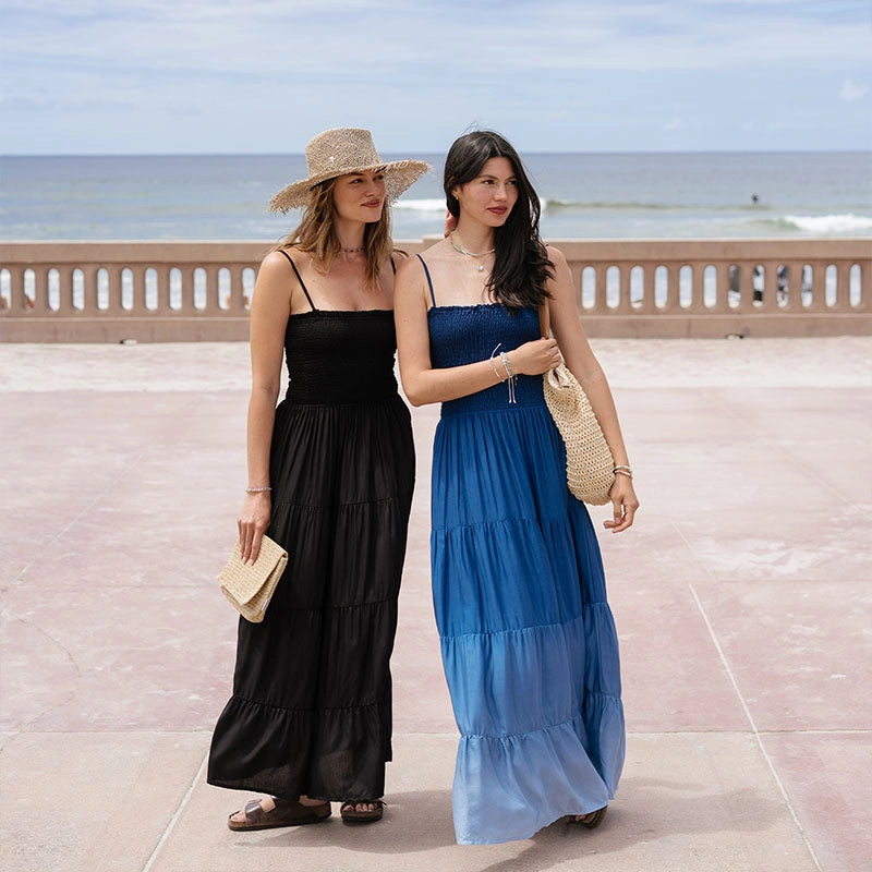 Simple Layer Modern Outfit Black Mai Tai Maxi Dress