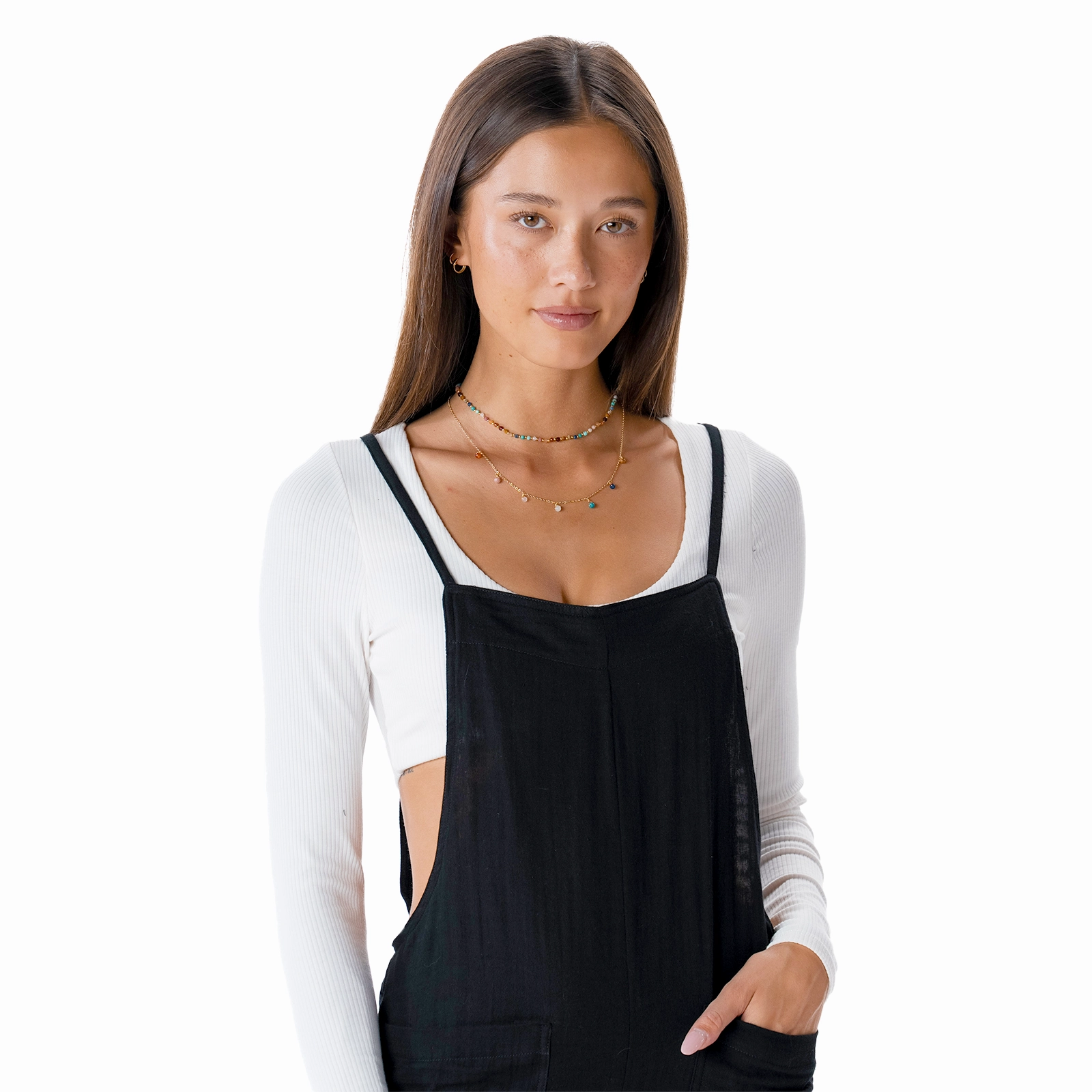 Black Nomad Jumpsuit Wedding guest Cool Undertone