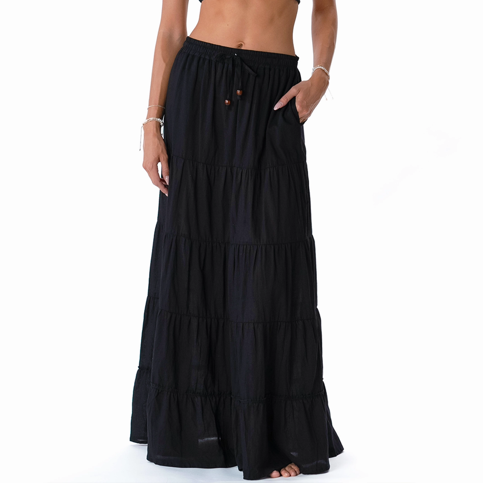 music concert Weekend Outfit Black Shipwrecked Maxi Skirt