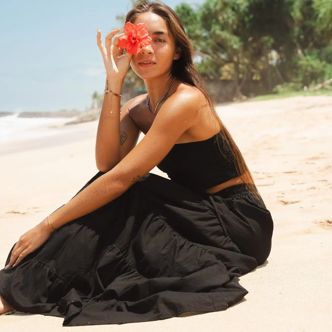 Black Shipwrecked Maxi Skirt Fashion Detail
