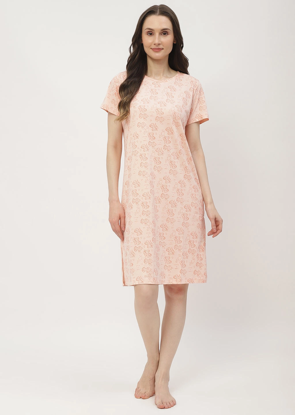 mSECRET Disney Printed Peach Nightdress Street Mood