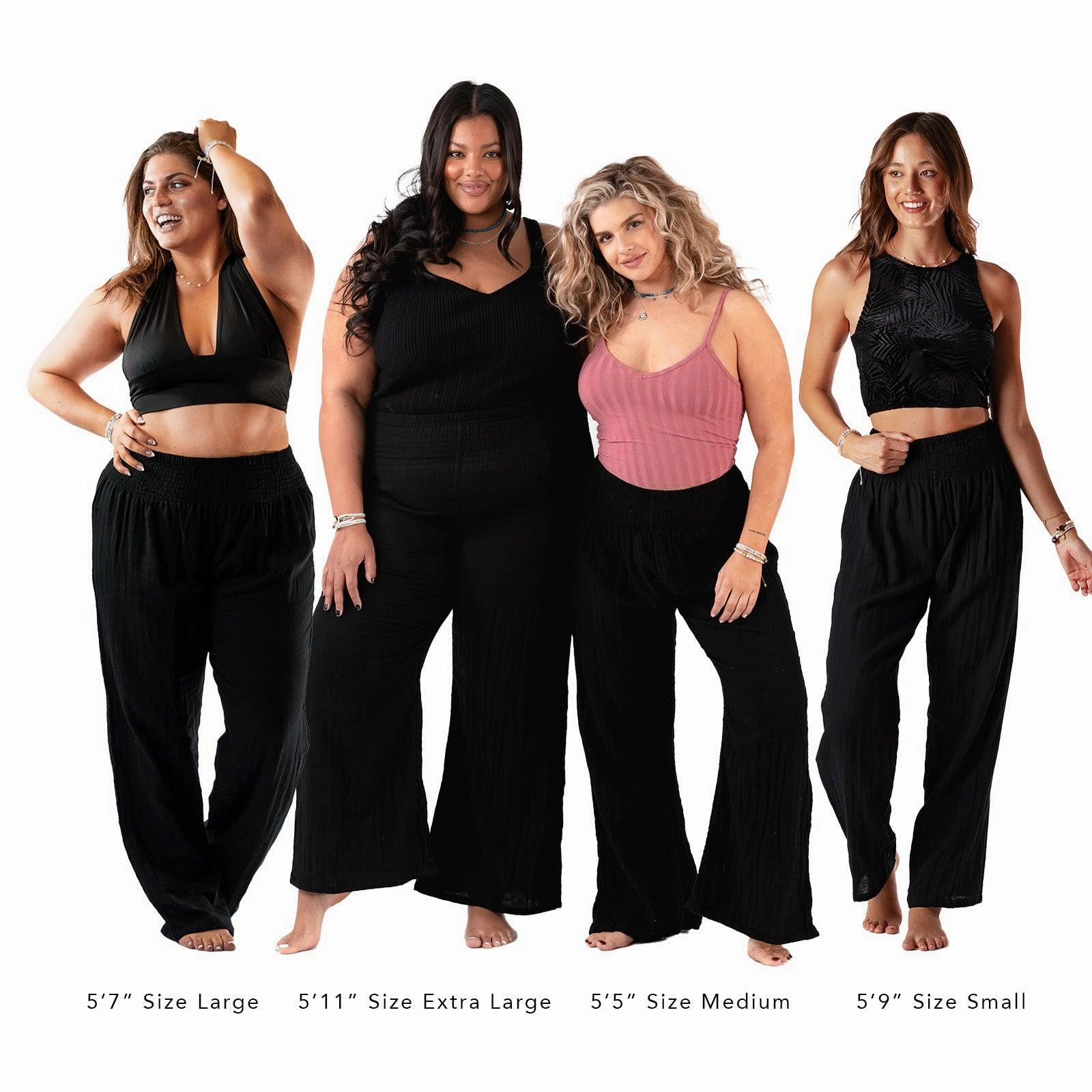 Anti Bacterial Treatment Sporty Touch Black Wide Leg Cotton Pants
