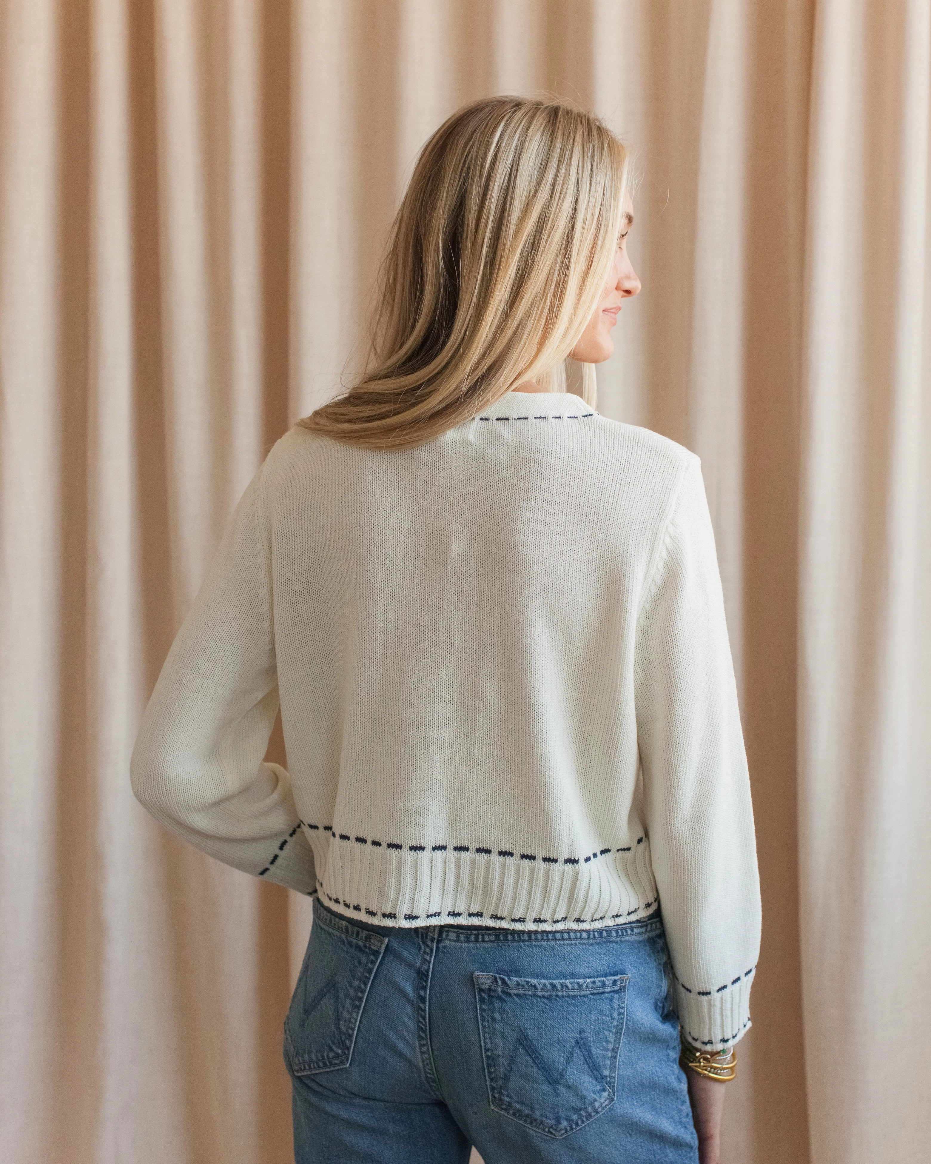 Home Warmth Blaire Contrast Sweater - Ivory