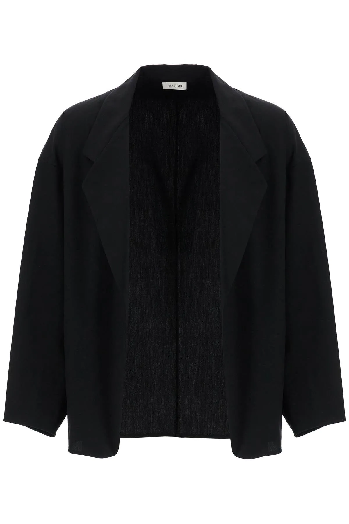 blazer in misto cotone e lana nero oversize con zip FGE260 6003OXF BLACK