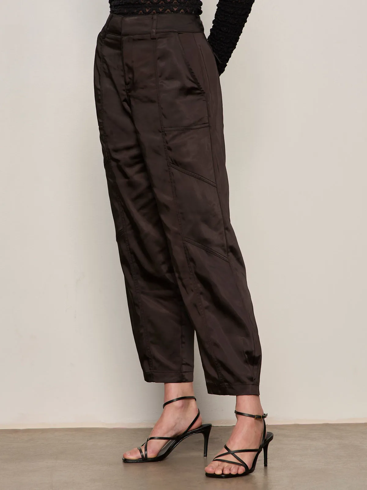 Sahara Satin Tapered Pant Black Comfortable Fit Wear