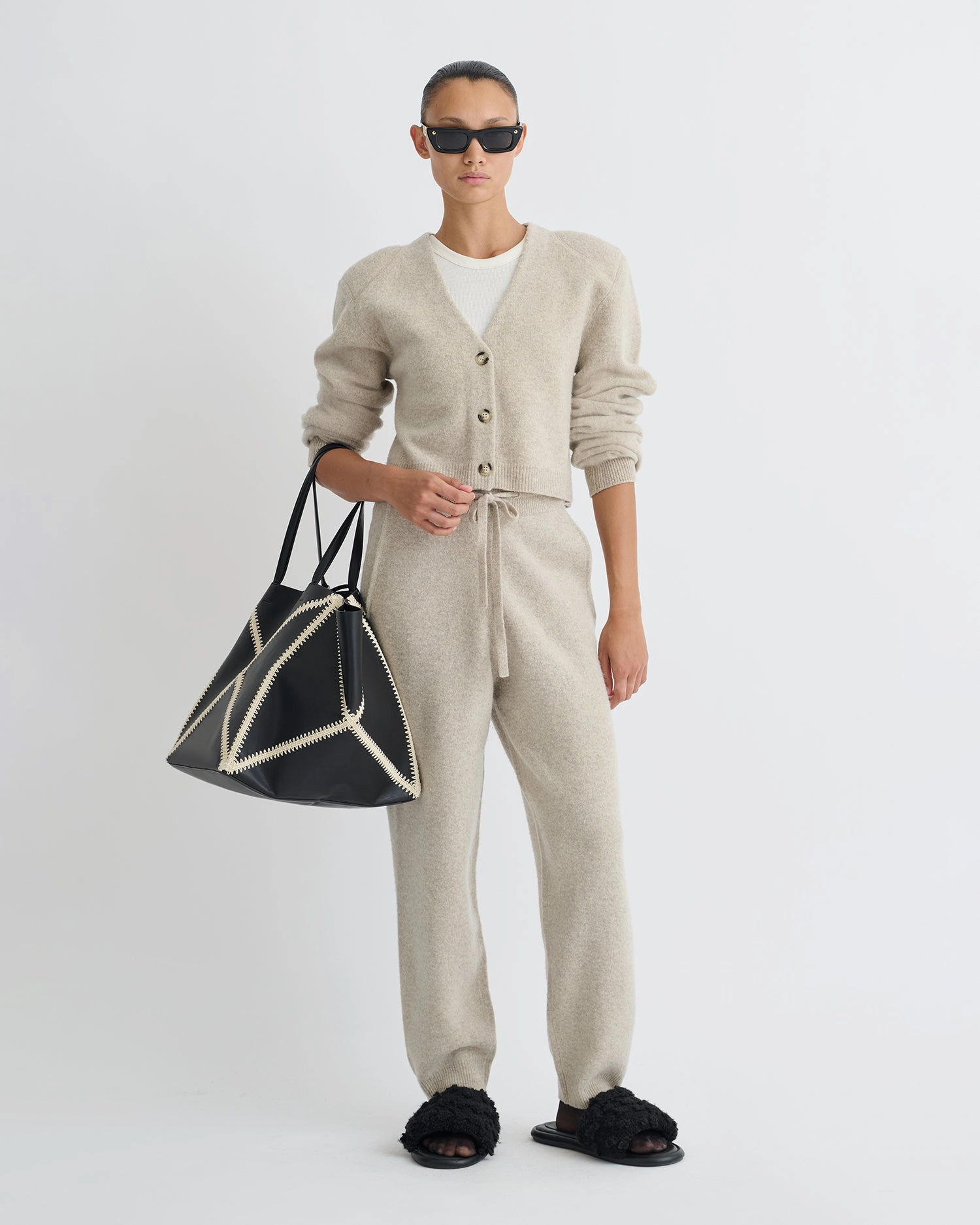 Teclah - Overwashed Merino Pants - Oatmeal Temperature Regulating