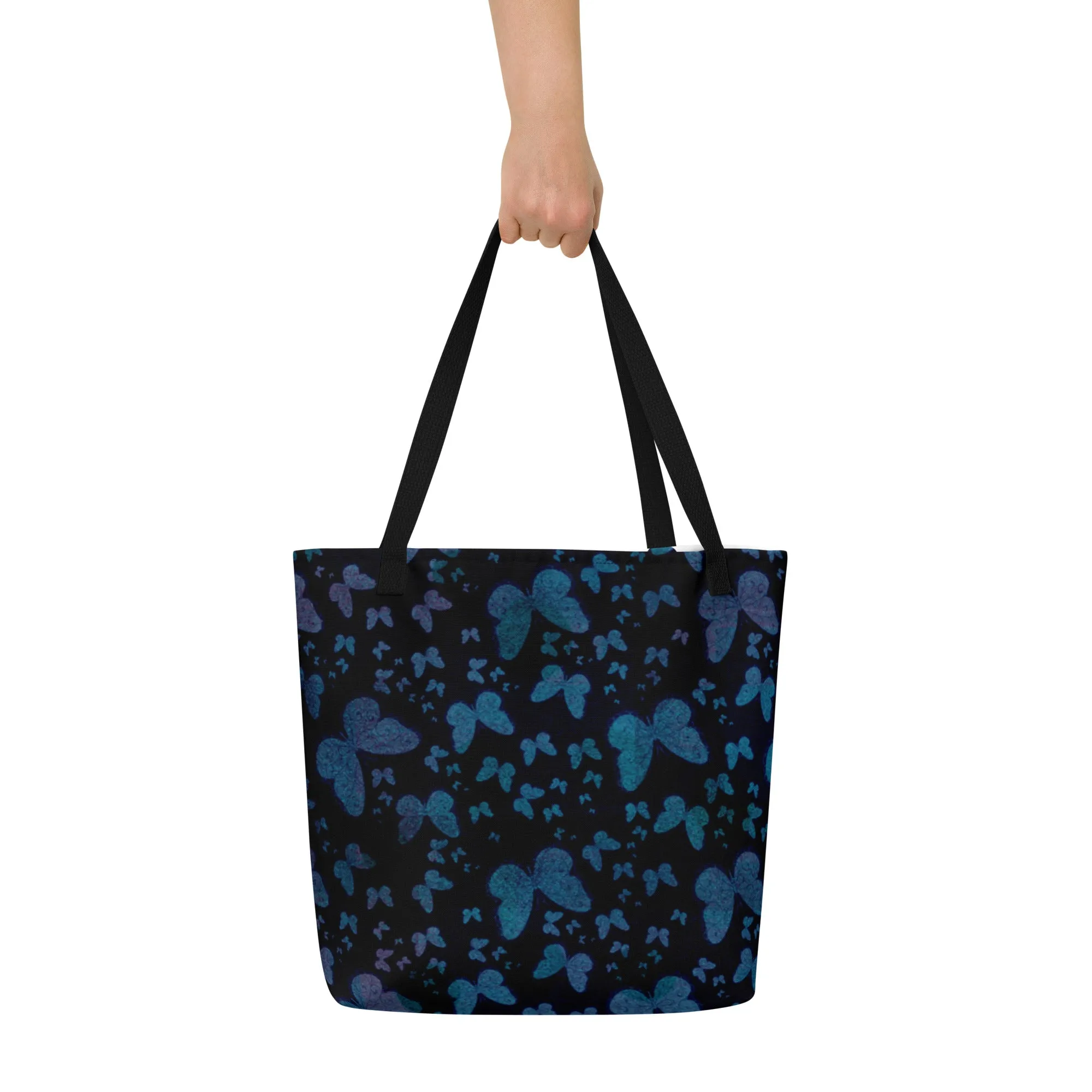 Blue Butterflies Large Tote Bag