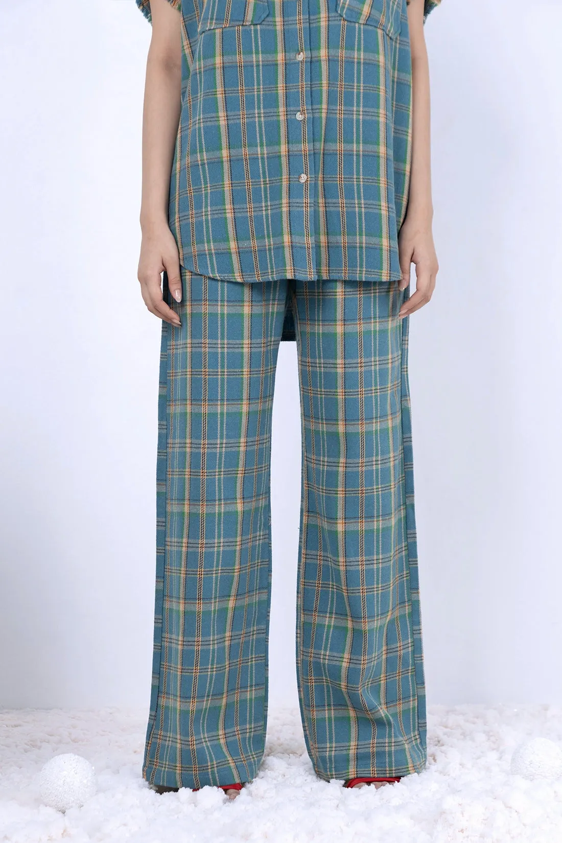 Blue Flannel Pajama Set