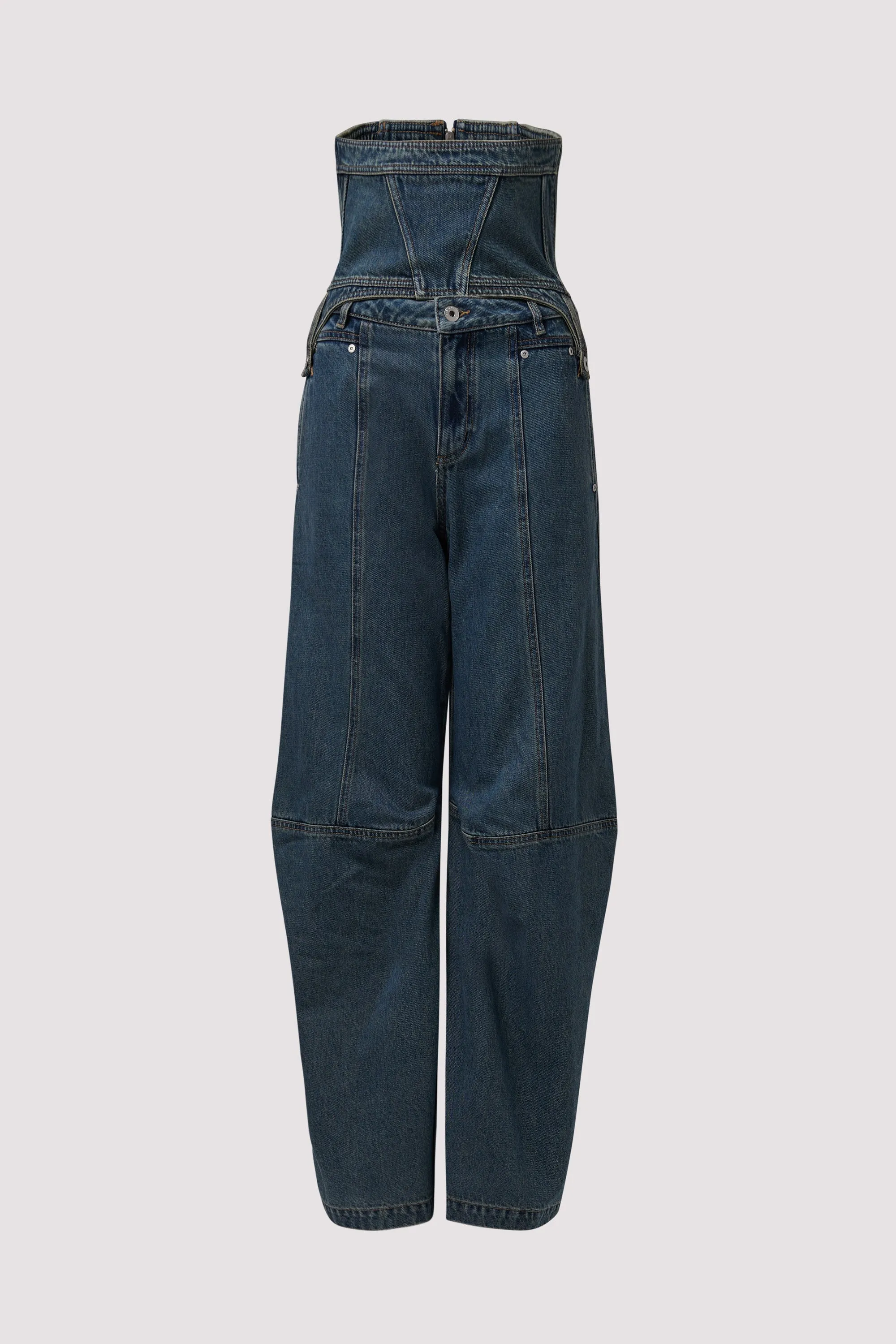 Blue Wide Leg Cargo Jeans