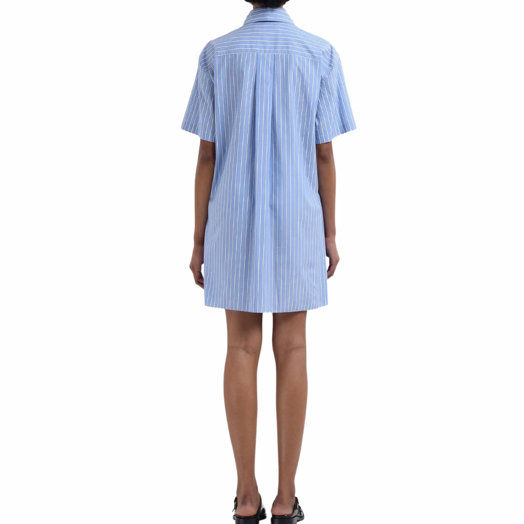 Neutral Form Smart Casual Blue China Stripe Dress