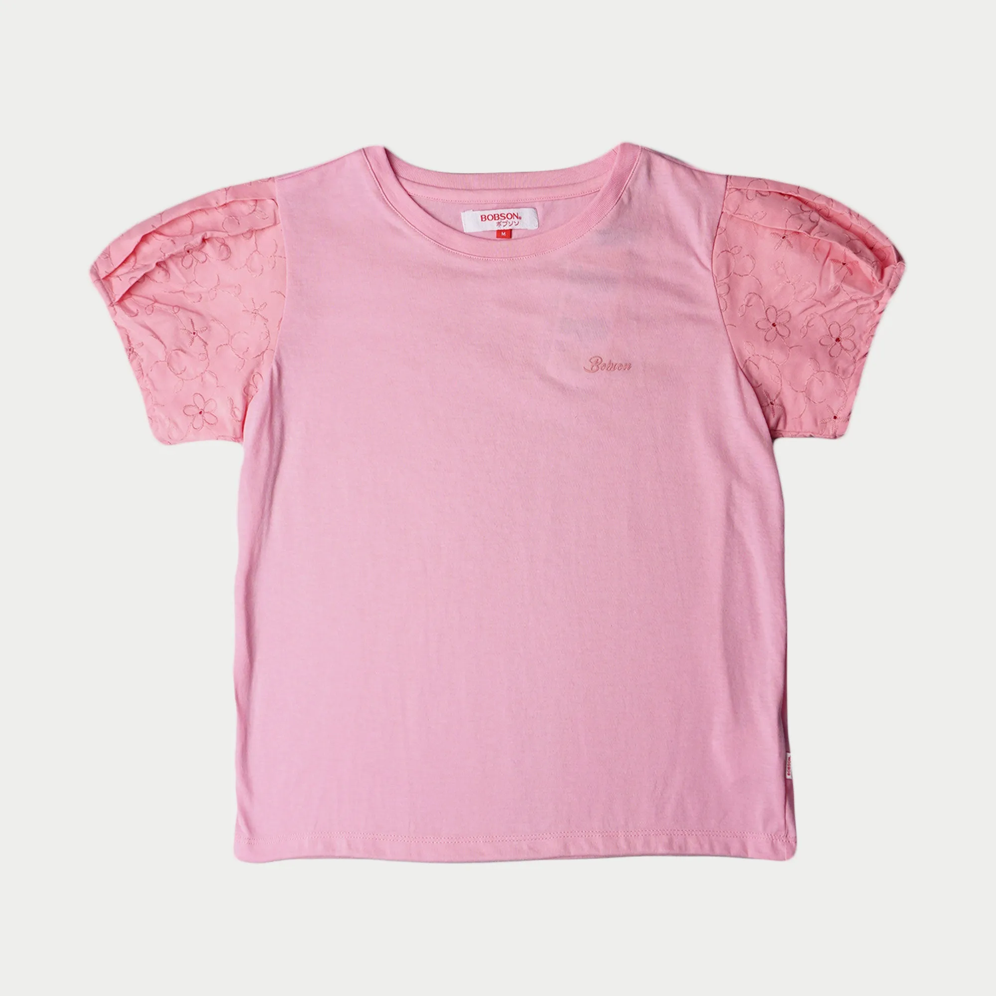 Bobson Japanese Ladies Basic Tees Boxy Fit 156085 (Pink)