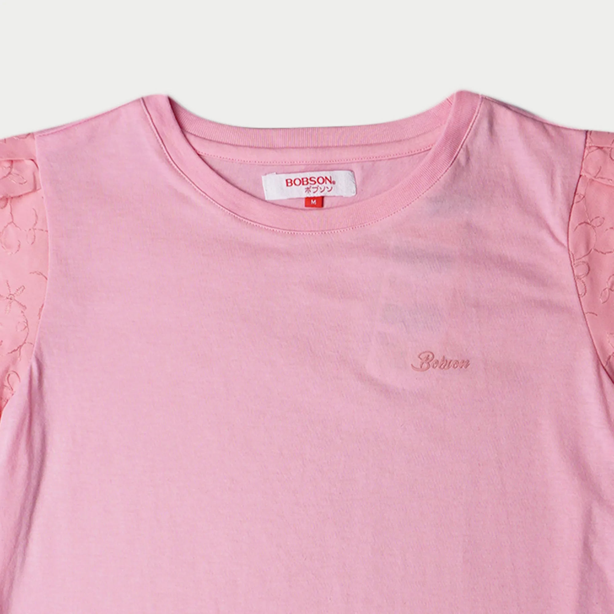 Bobson Japanese Ladies Basic Tees Boxy Fit 156085 (Pink)