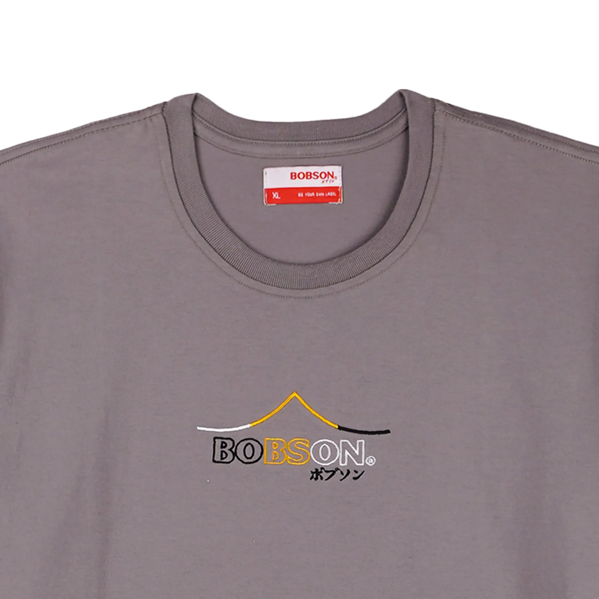 Bobson Japanese Men's Basic Tees Slim Fit 162024-U (Gray)