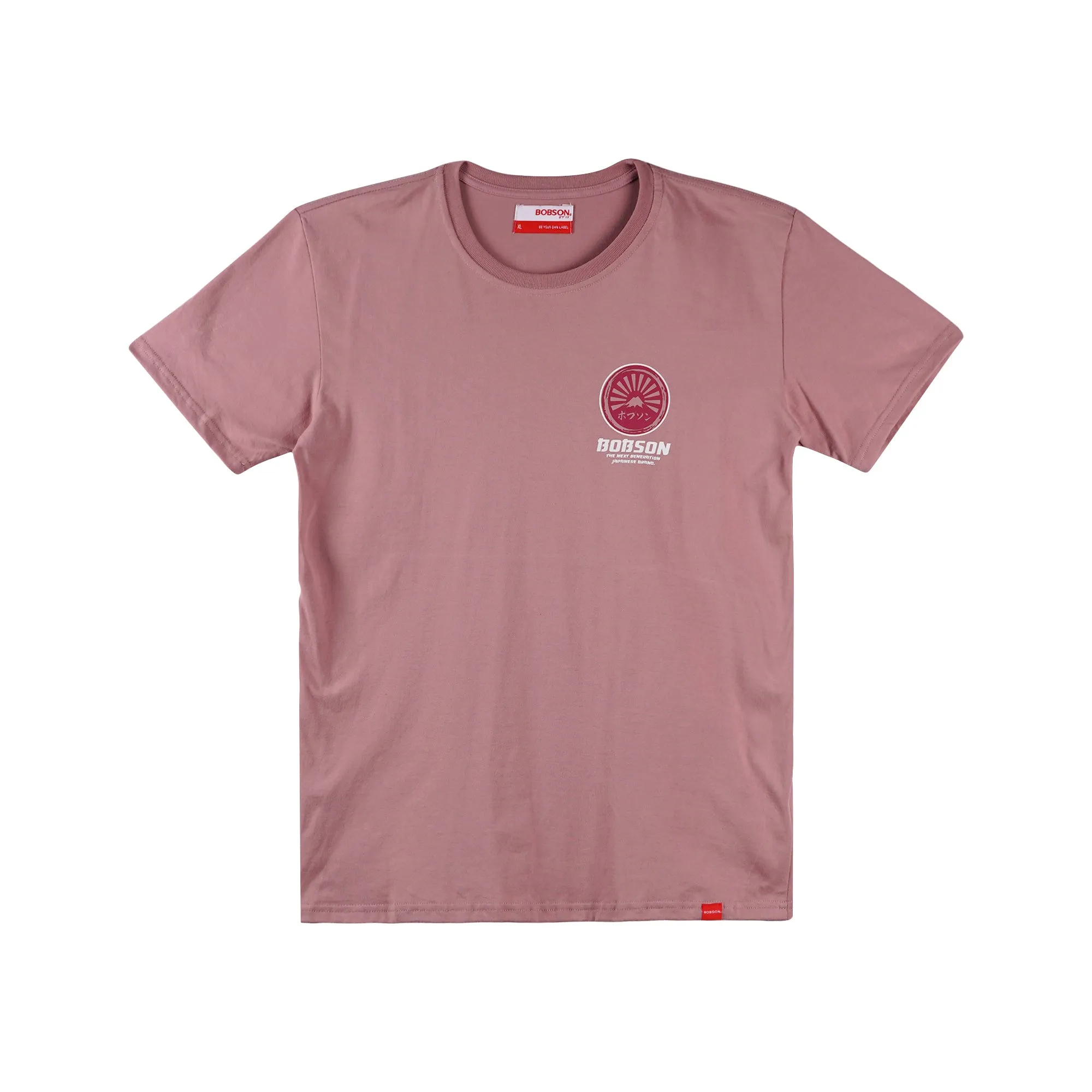 Bobson Japanese Men's Basic Tees with Back Print Slim Fit 167614-U (Wood Rose)