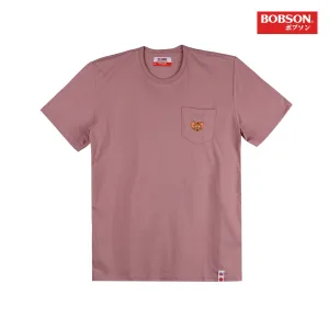 Bobson Japanese X Tom and Jerry with chest pocket Men's Basic Tees Slim Fit 166226-U (Wood Rose)