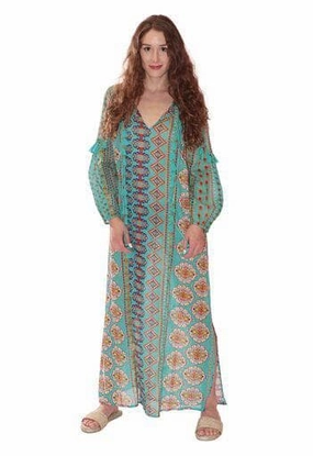 High-waisted evening piece BODRUM TUNIC BLUE & MULTI