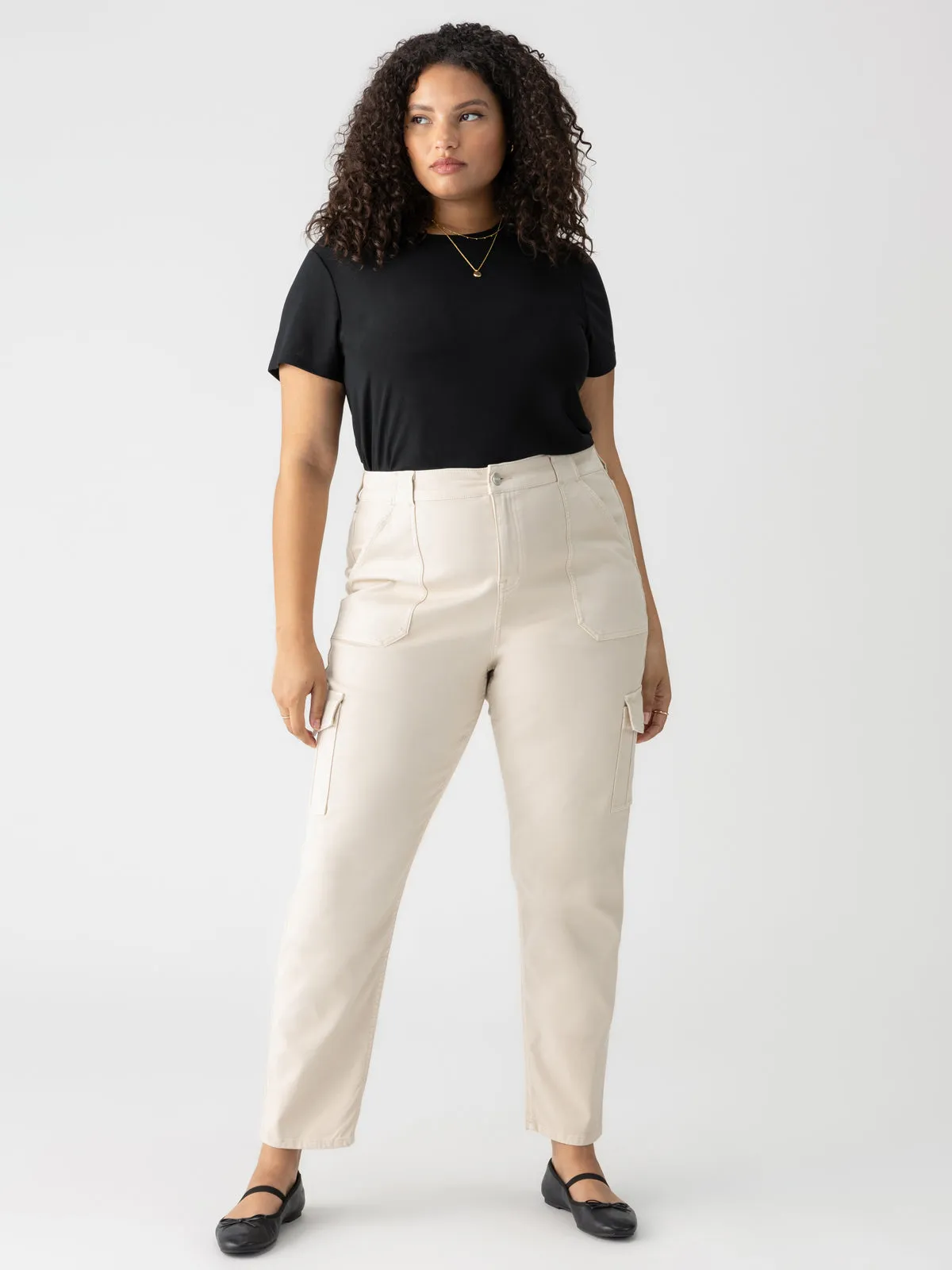 BreathableMaterial Sport Friendly Sculpted Hayden Cargo Standard Rise Pant Toasted Almond Extended Sizing
