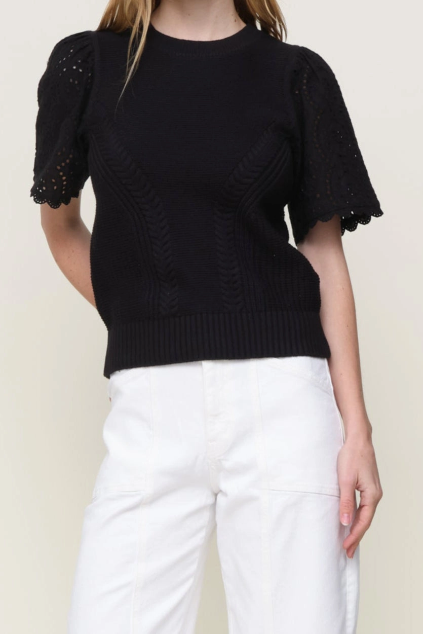 QuickDry Weave Eyelet Sleeve Sweater