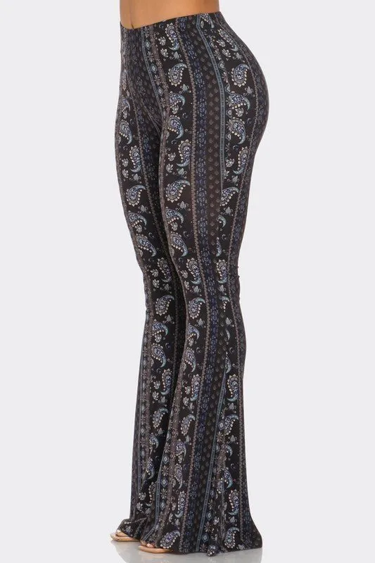 Boho Bandana Floral Printed Flared Pants