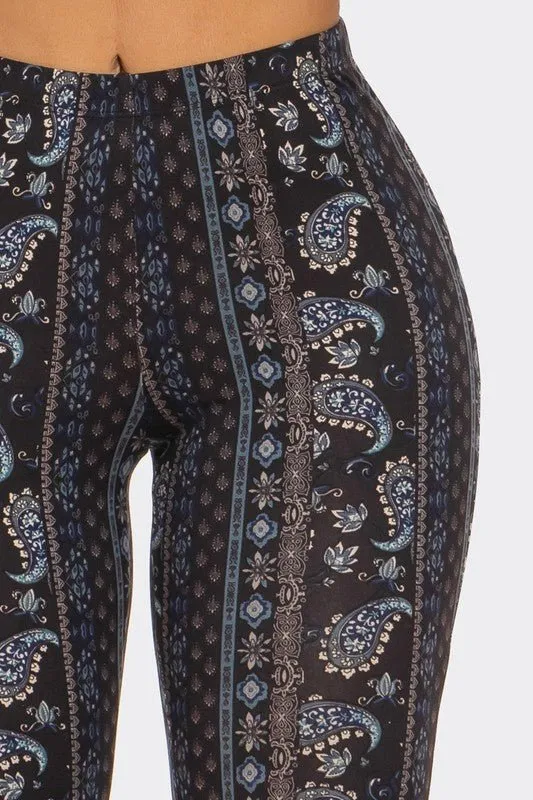 Boho Bandana Floral Printed Flared Pants