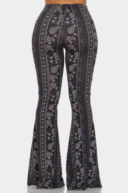 Boho Bandana Floral Printed Flared Pants