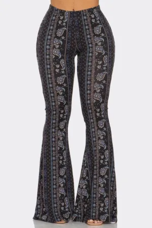 Boho Bandana Floral Printed Flared Pants