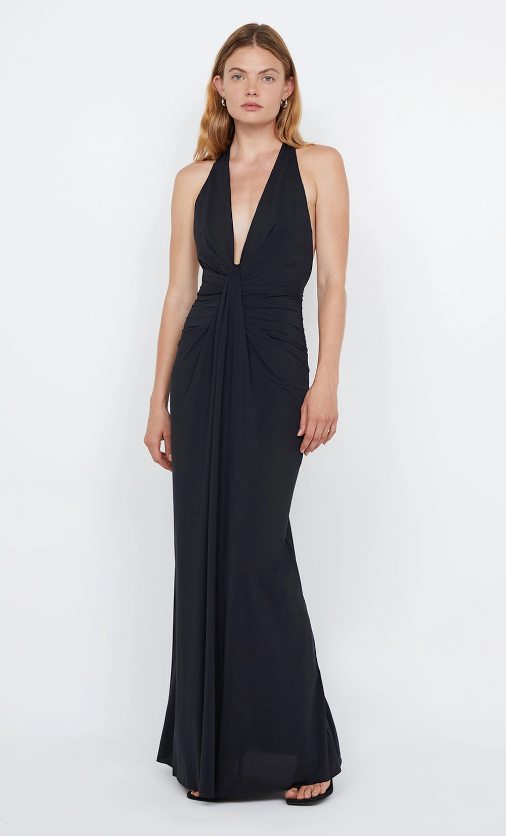 TILLIE DRAPE MAXI DRESS - BLACK Soft Tone