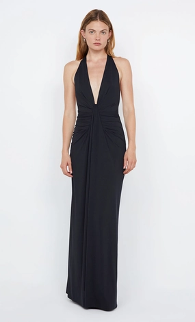 Sister Charm TILLIE DRAPE MAXI DRESS - BLACK