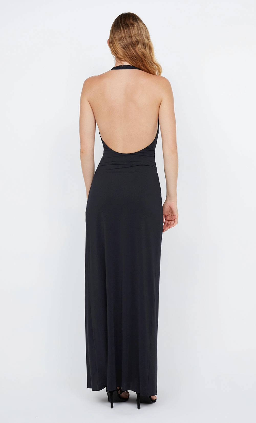 TILLIE DRAPE MAXI DRESS - BLACK Layered Comfort Wear