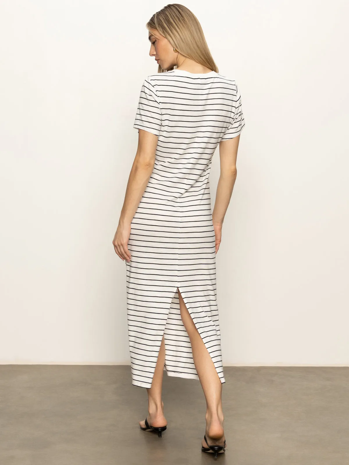 Perfect Tee Maxi Dress Chalk Black Stripe Gift-Worthy
