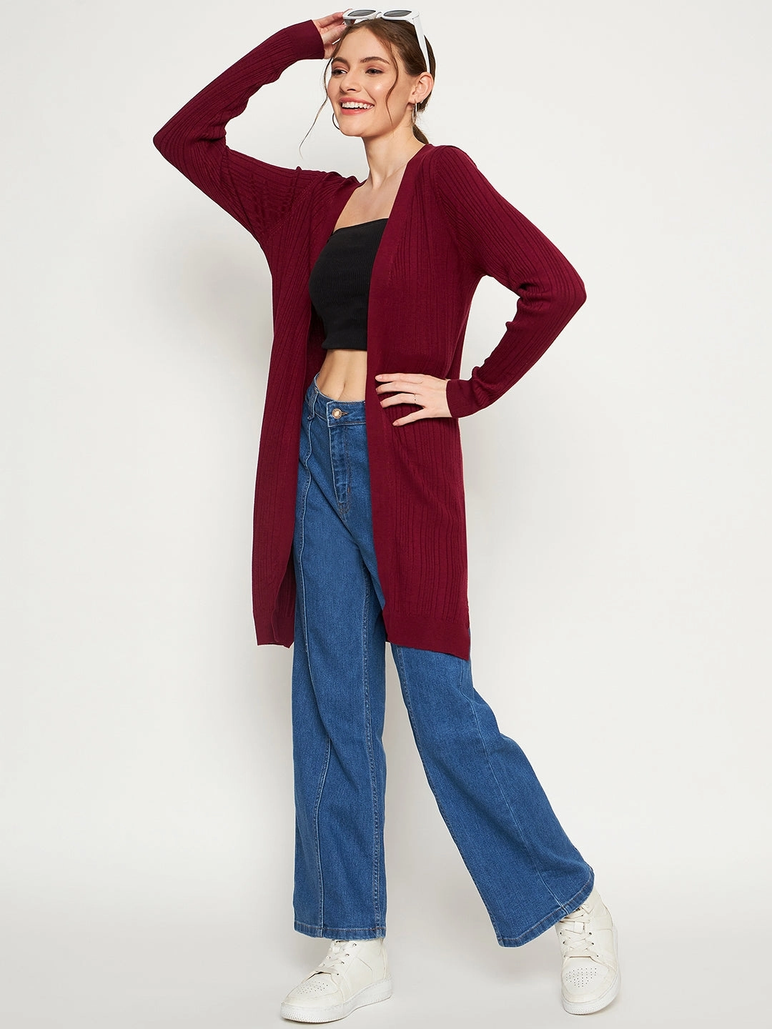 Loose Smooth Shopping Day High Waist Madame Midblue Wide Leg Denim