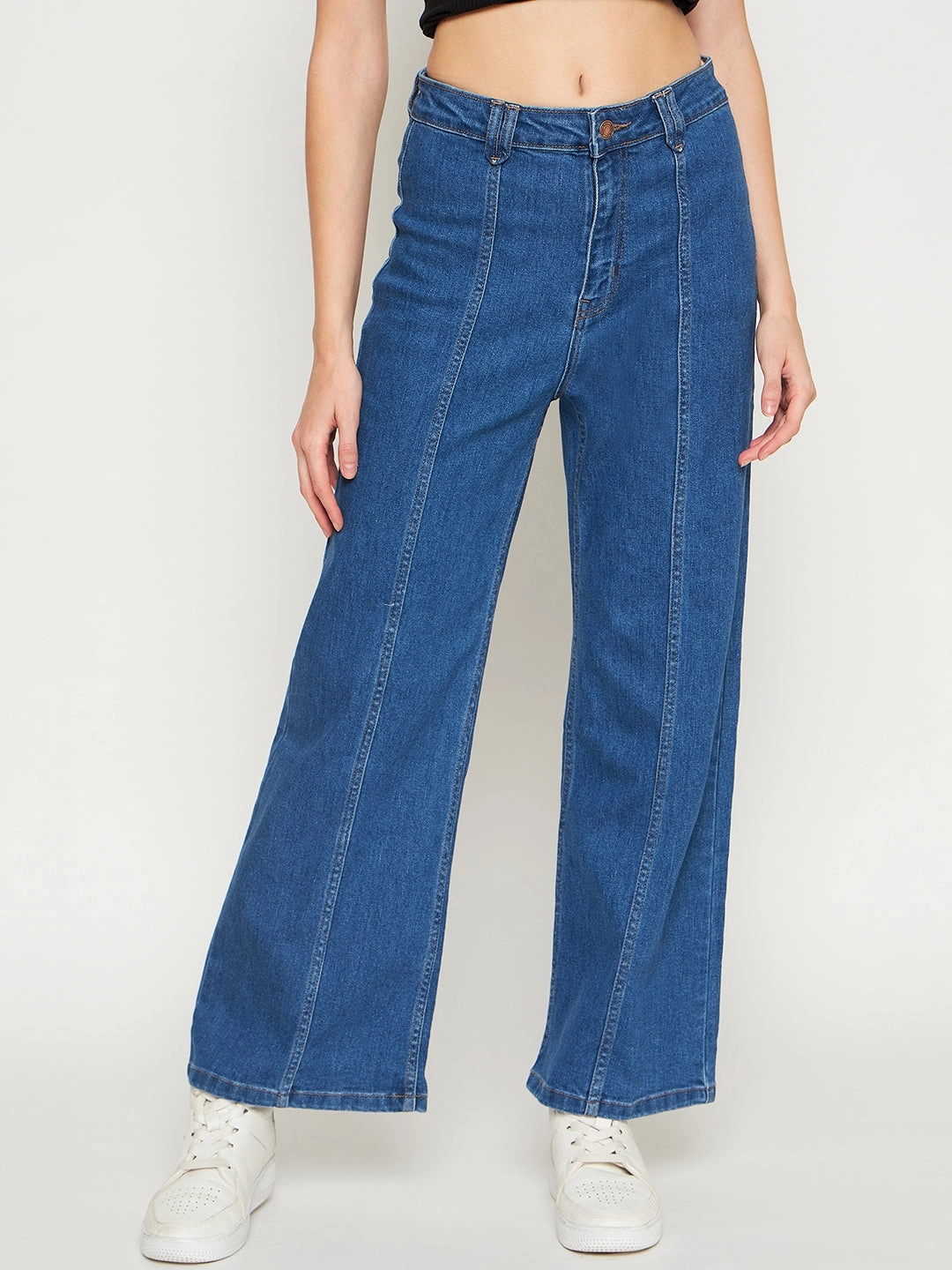 Music Event Picnic Style Madame Midblue Wide Leg Denim