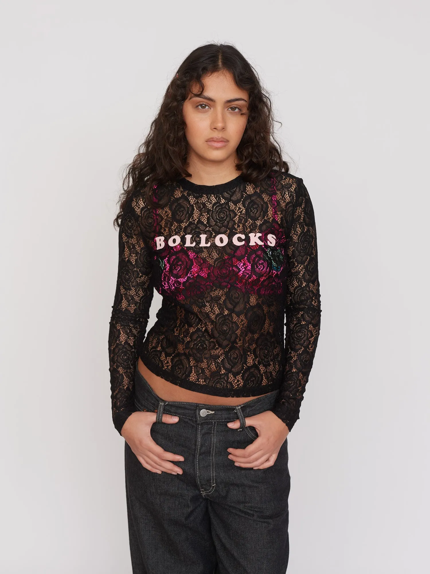 Bollocks Lacy Black Top