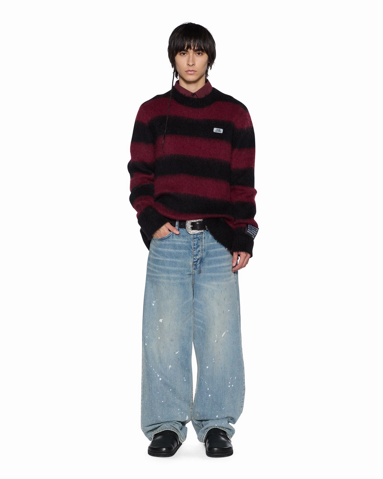 RUGGED MOHAIR KNIT CREWNECK OX Stain Resistant Treatment Sun Protection Fabric