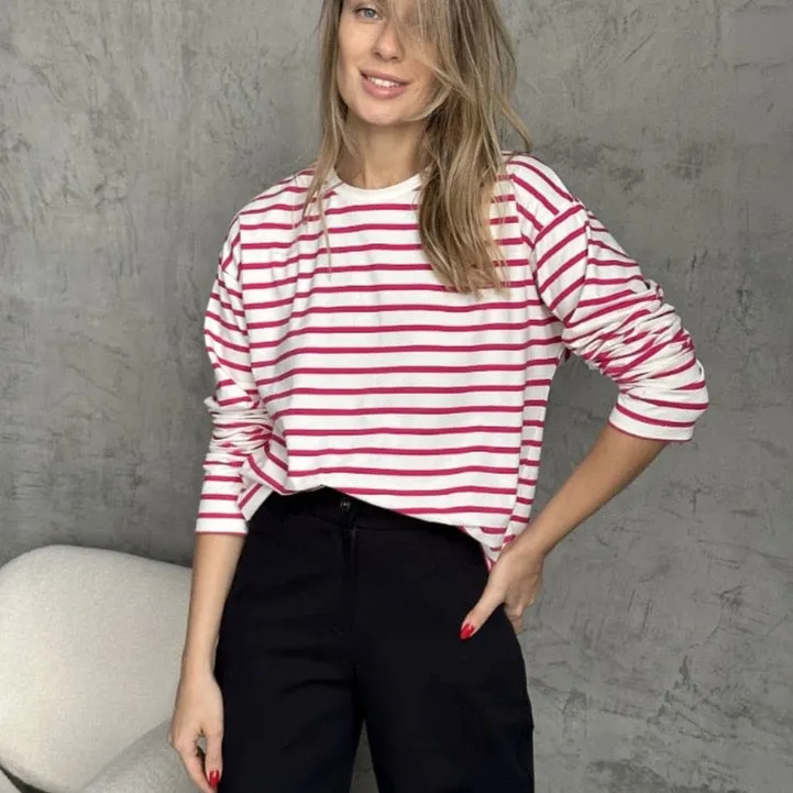Bonnies Basic Breton Stripe Crew Neck Tees