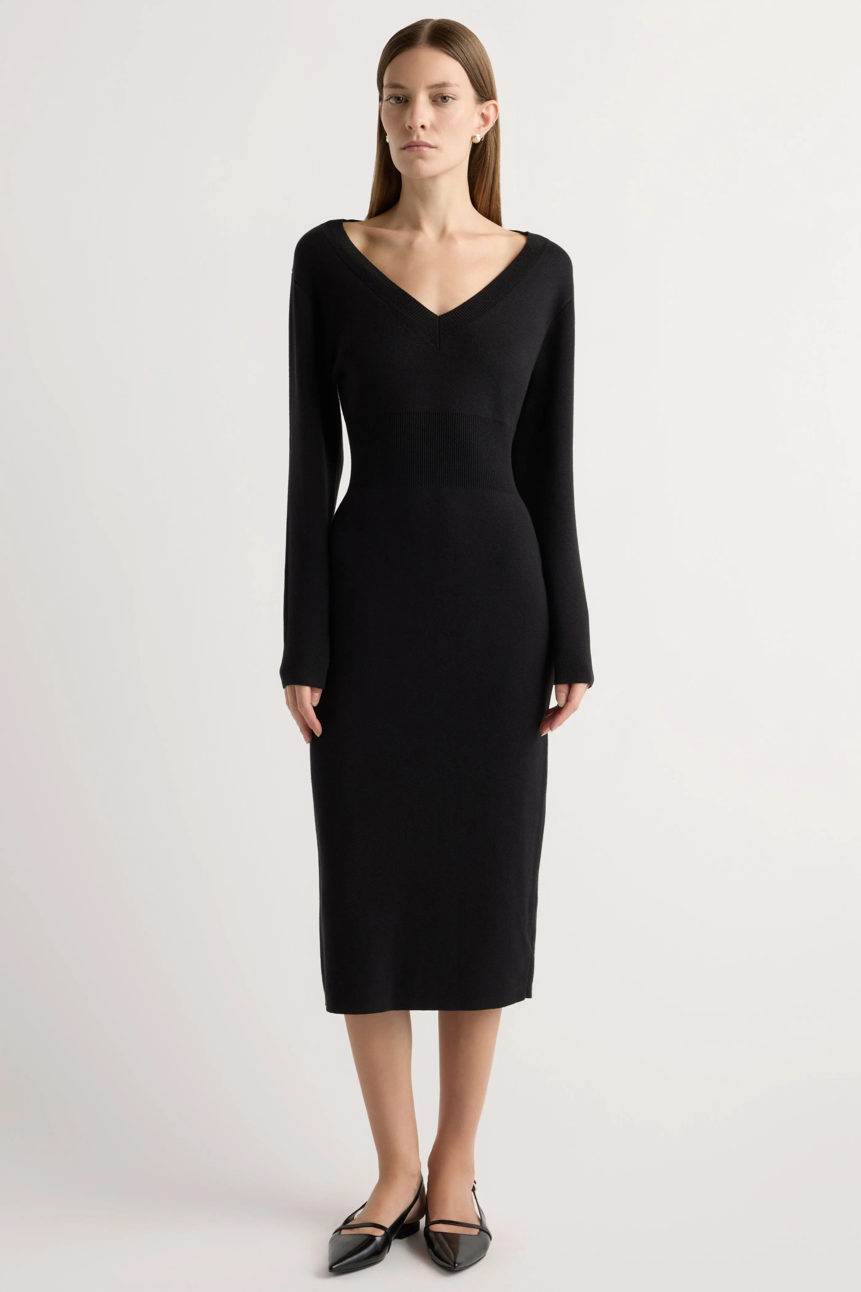 Bora Off-Shoulder V-Neck Sweater Dress Vibrant Style
