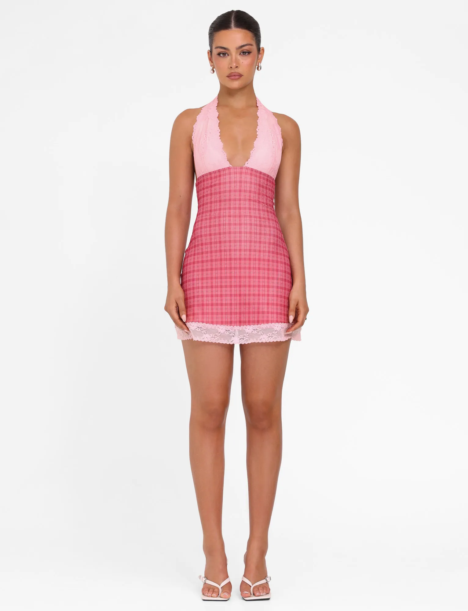 NAVIA DRESS - RED : RED CHECK Casual Smart
