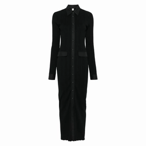 Knitted Shirt Dress Glossy Detail