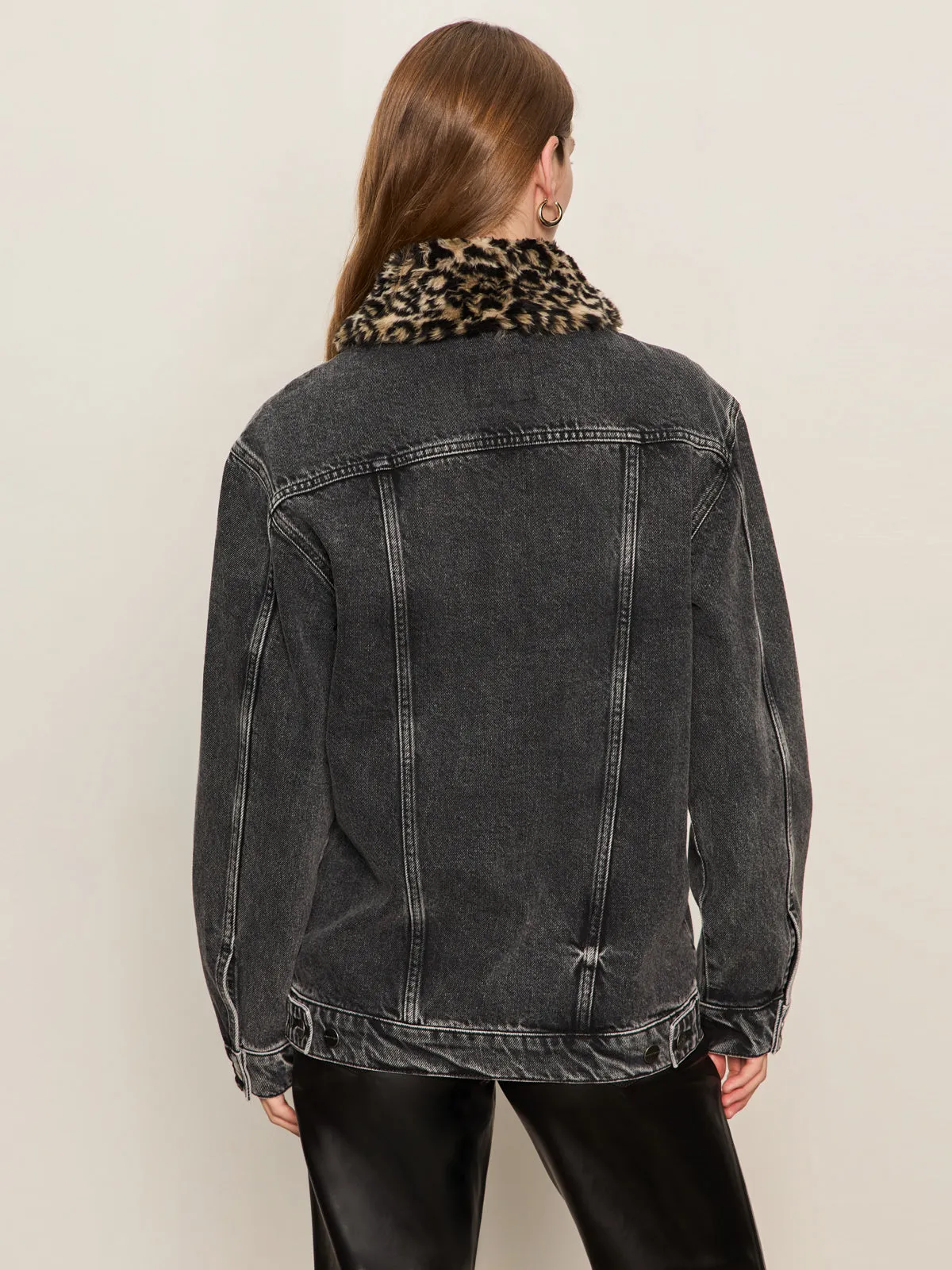Boyfriend Trucker Jacket Washed Black Denim Timeless Wear